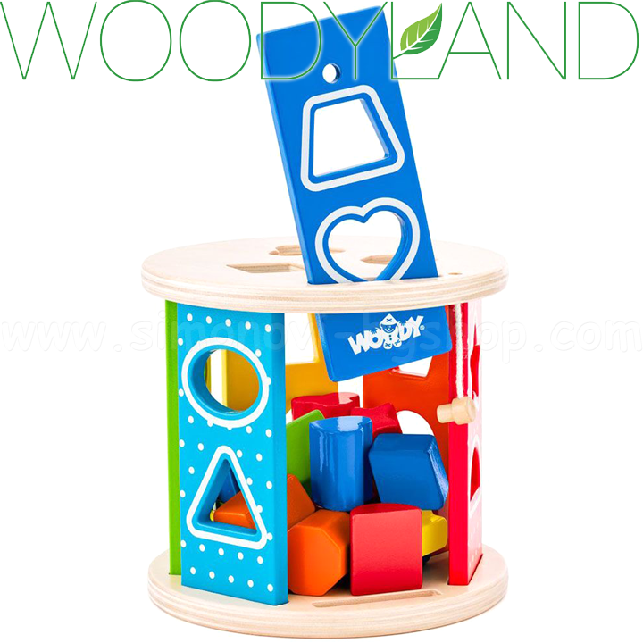 * Woodyland Wooden sorter with colorful shapes 91985