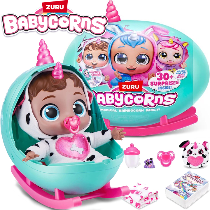 Zuru Babycorns Large doll with blue horn and base 92108