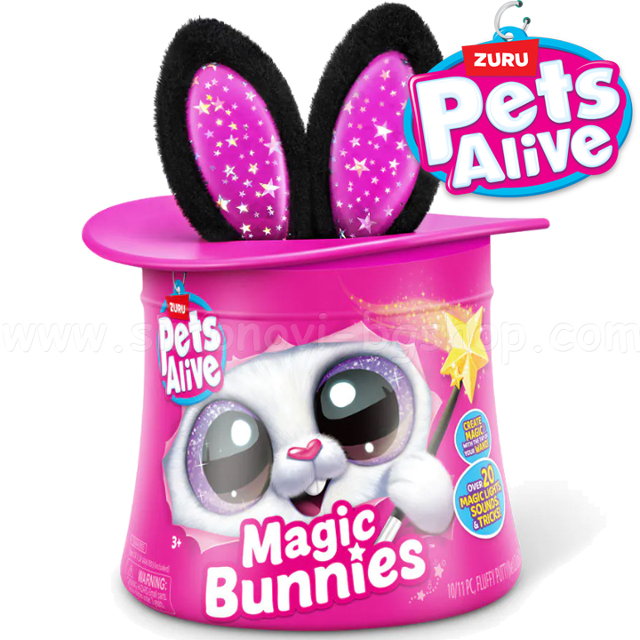 Zuru Pets Alive Magic Bunnies in Top Hat Black