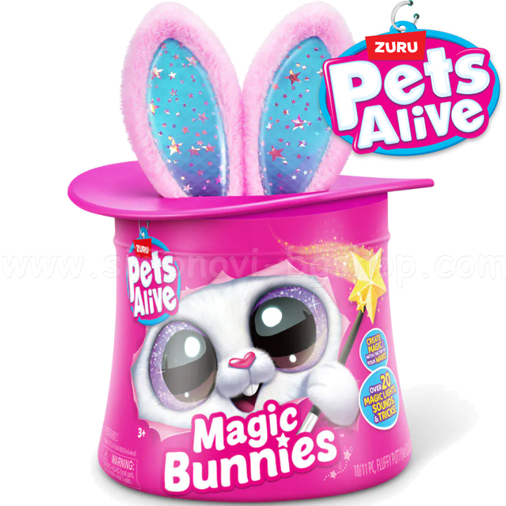 Zuru Pets Alive Magic Bunnies in Top Hat Pink