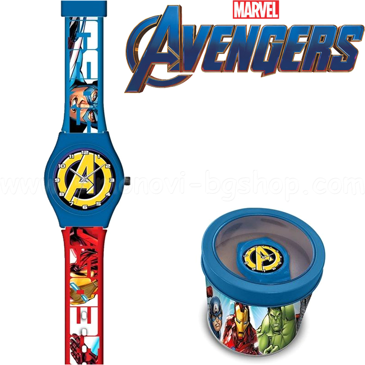 Ceas pentru copii Marvel Avengers în cutie metalică MV15782