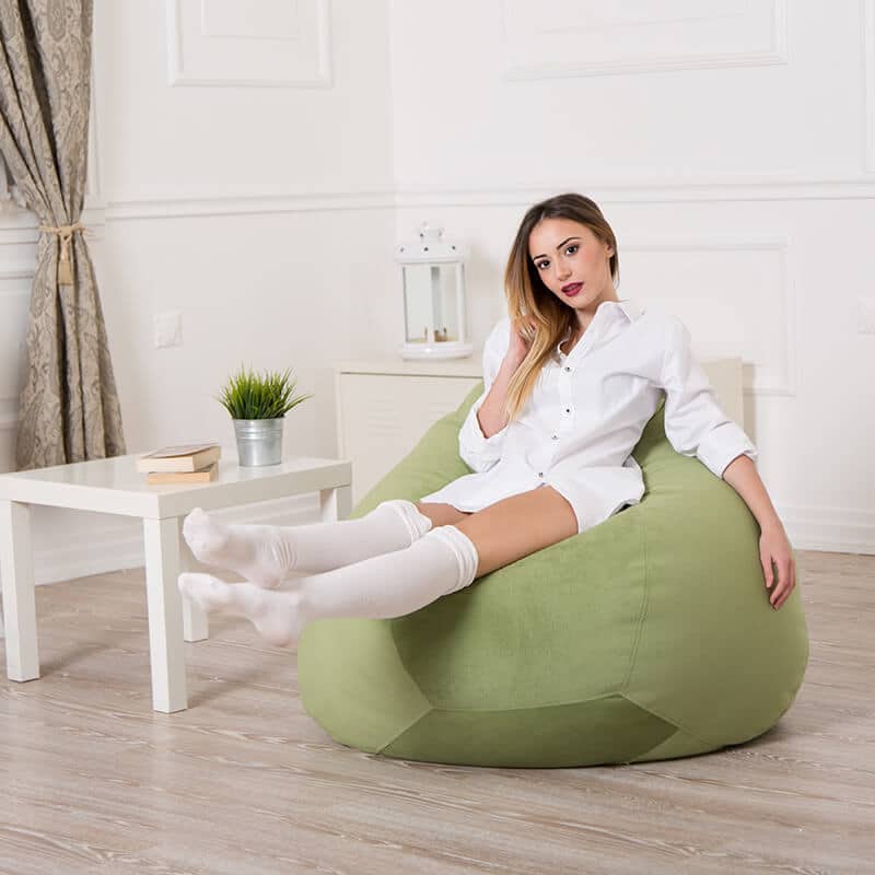 * Poof Large pear with damask LUX GreenT-407
