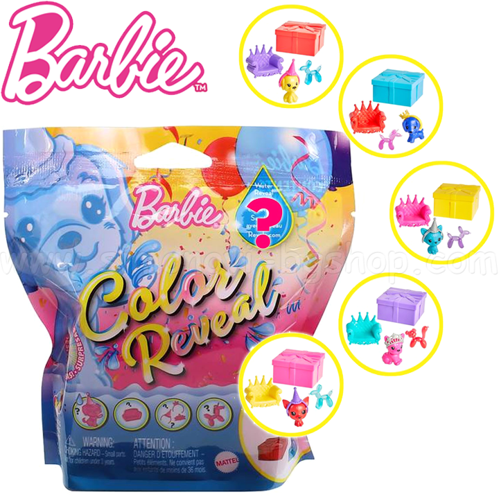 * Barbie Color Reveal Transforming pet figure Assortment GTT13