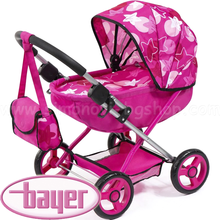 Carucior Bayer Doll cu geanta, patura si perna Cozy Pink 12749AA