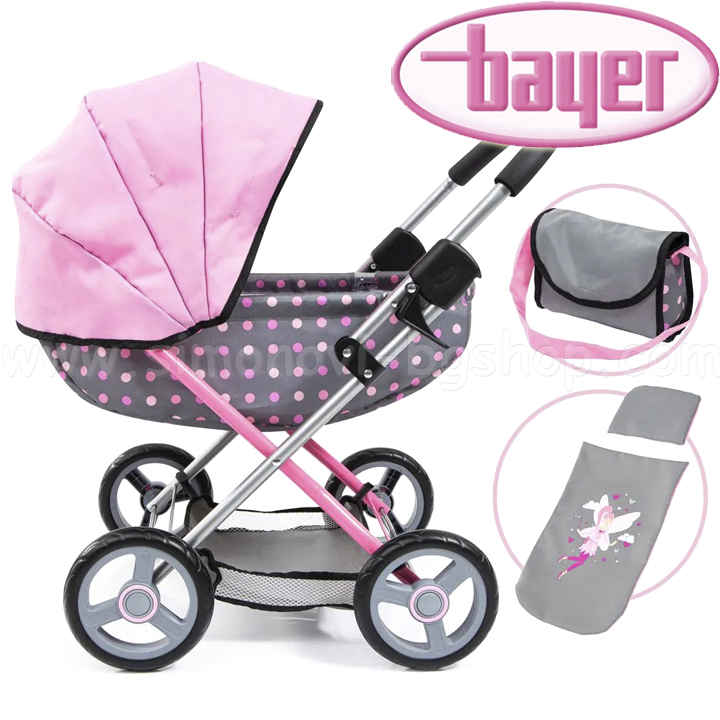 Carucior de papusa Bayer Smarty cu geanta, patura si perna 12766AA