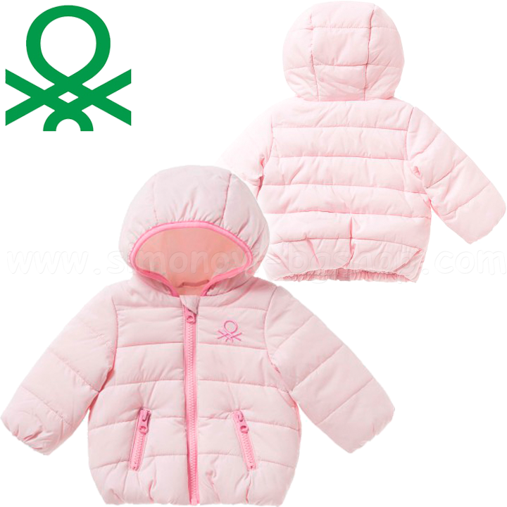 Benetton - Baby jacket Vichy pattern jacket Pink