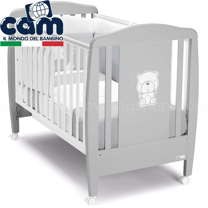 * 2023 Cam Wooden baby bed Bear Grey Col.G2554