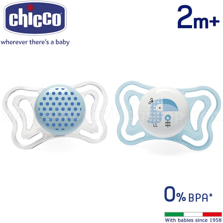 * Chicco Soap Silicone Physio Forma Light 2-6m. 71031.21 Dots Bird