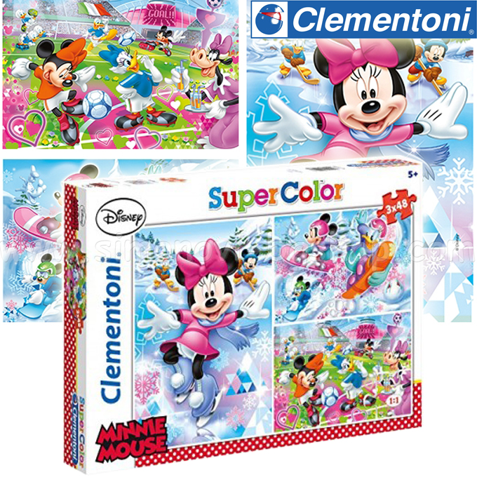 Clementoni - ������ ����� Minnie Sport 3x48�. 25198