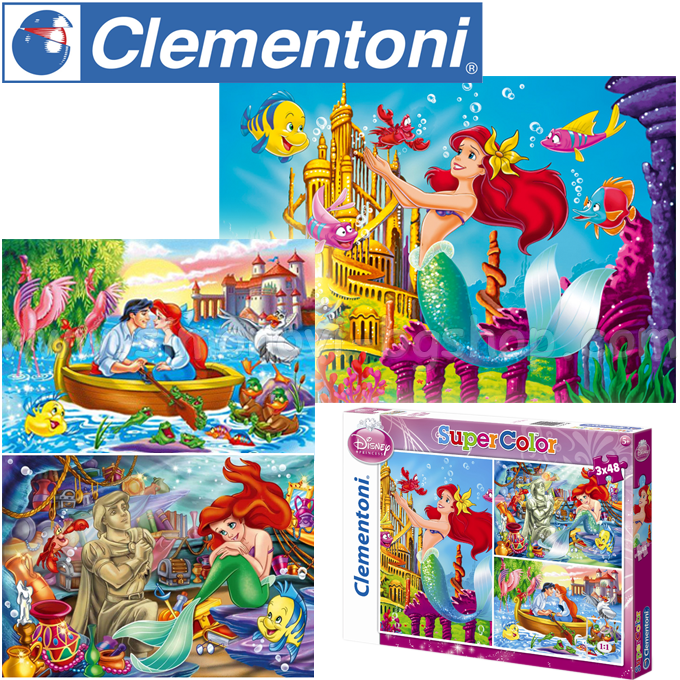 * Clementoni Kids Puzzle 3x48ch. Ariel 25131