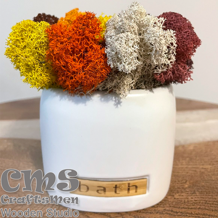 Crafts Men Studio Ceramic bathroom vase with Scandinavian moss "Autumn"