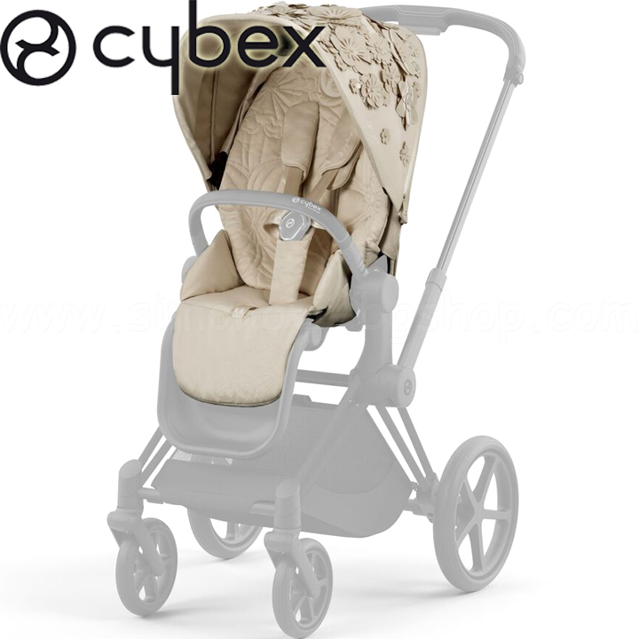 Cybex Seat upholstery Cybex Priam 4 / e-Priam Seat pack Lux SIMPLY FLOWERS Nude