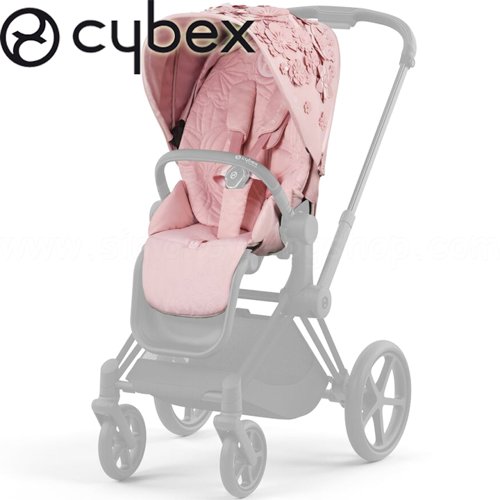 Cybex Seat upholstery Cybex Priam 4 / e-Priam Seat pack Lux SIMPLY FLOWERS Pale