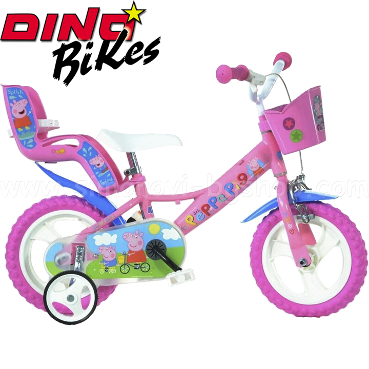 *Dino Bikes Peppa Pig Children's Bike for Girls 12'' 8006817908012