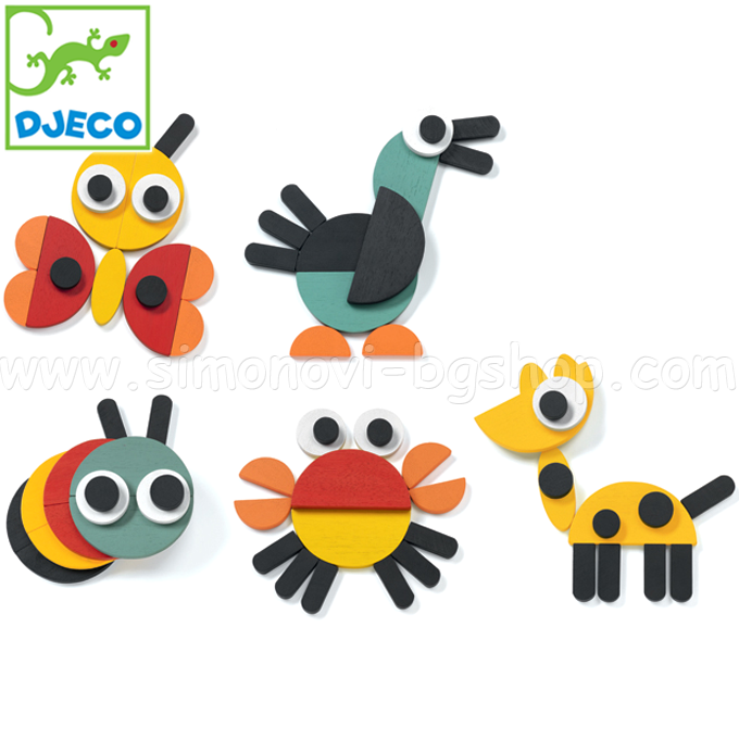 Djeco - Wood constructor Ze Geoanimo DJ06432