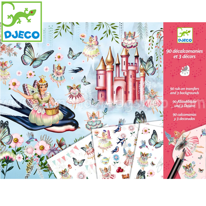Set de decorare Djeco cu decalcomanii din Fairland ST1 DJ09566