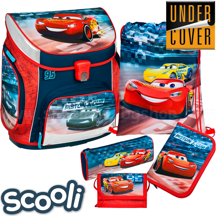 Undercoat Scooli Cars Ergonomic backpack with accessories 27148