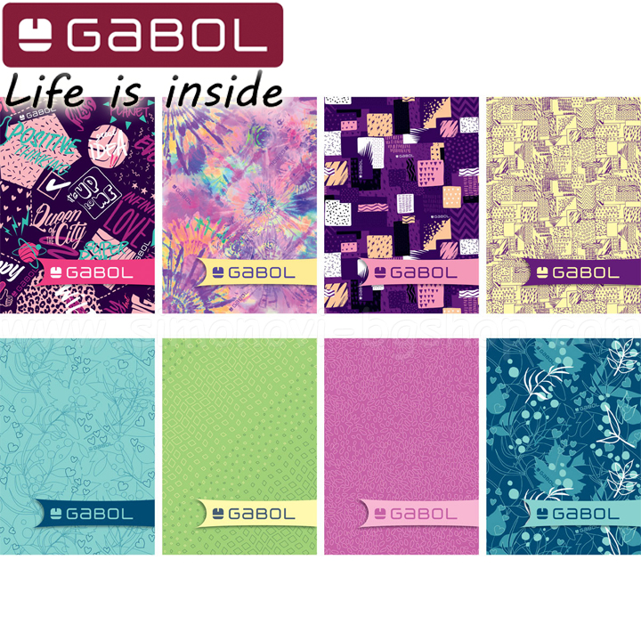 Caiet Gabol Girl format A5 offset 80l. rânduri late 5 buc. 72141