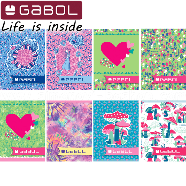 Caiet Gabol Girl format A5 offset 40l. rânduri late 10 buc. 72120