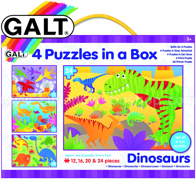 Galt - Four puzzle box Dinosaurs 1004735