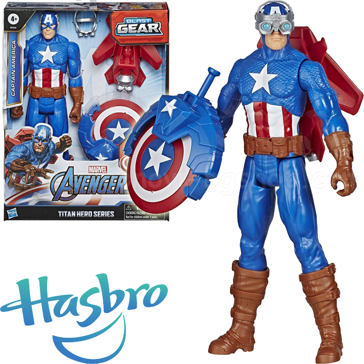 Hasbro Marvel Action Figure Captain America with E7374 launch shield