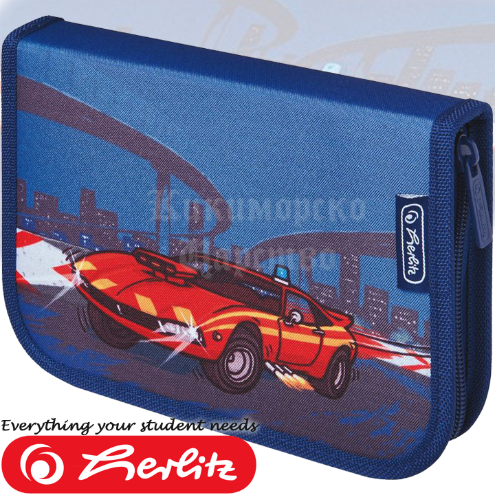 * 2015 Herlitz Flexi Girls Pencil Case - gol Fire Engine 11438520