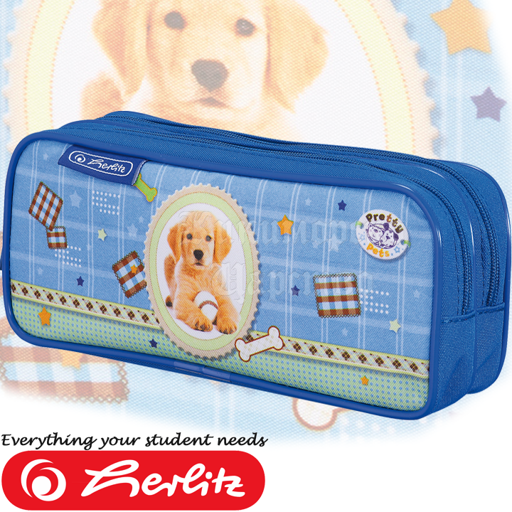 * 2016 Herlitz Girls empty pouch with zipper 2 Dog 10386936