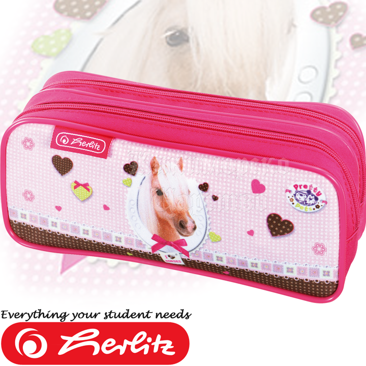 * 2016 Herlitz Girls empty pouch with zipper 2 Horse 11352473