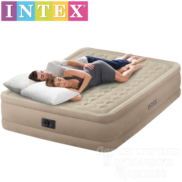 Intex inflatable mattress with integrated pump 64 136