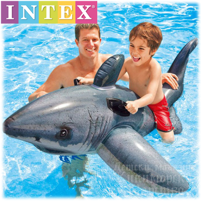Intex - Inflatable white shark with handles 57525