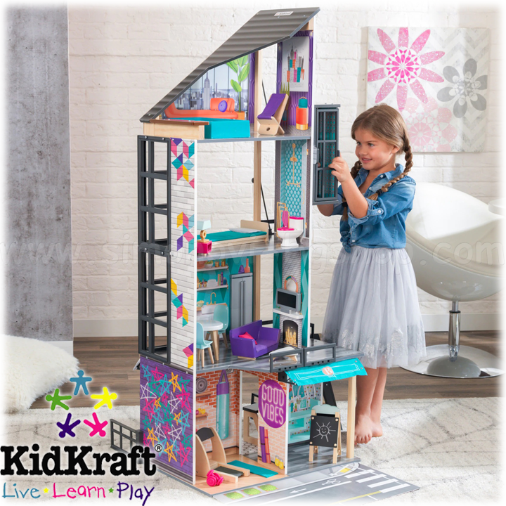 * KidKraft - Casa pentru păpuși-zgârie-nori "Bianca" 65989 * KidKraft - Casa pentru păpuși-zgârie-nori "Bianca" 65989