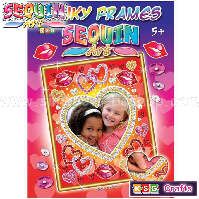 KSG Crafts - Arts sequined "Frame with hearts" 1223