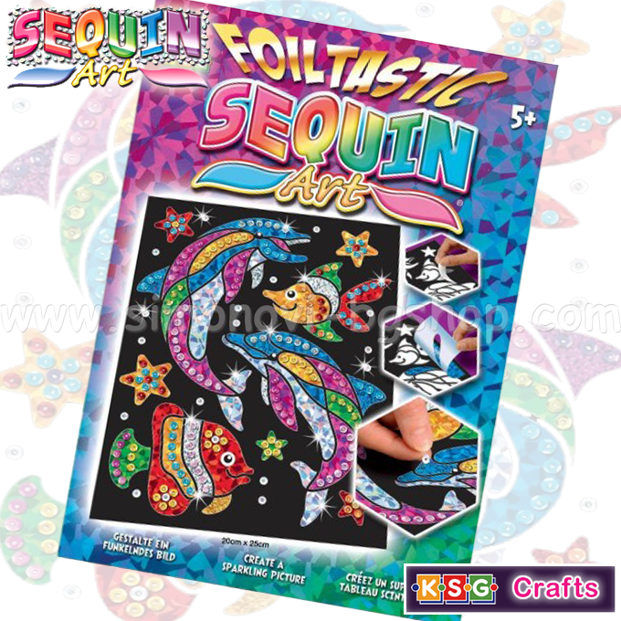 Ksg Crafts - Art with foil and sequins "Dolphins" 1312