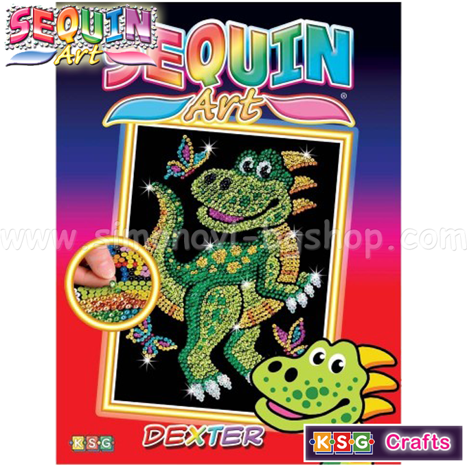 Ksg Crafts - Arts sequined "Dinosaur" - large size 1321
