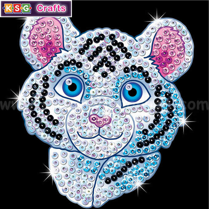 KSG Crafts - Art with sequins White Tiger for 60 minutes. 1326