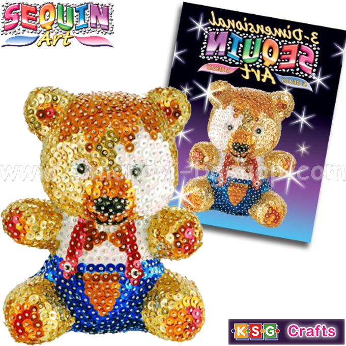 KSG Crafts - 3D figure of sequins "Bear" 0502