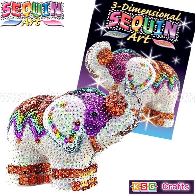 KSG Crafts - 3D figure of sequins "Elephant" 1121