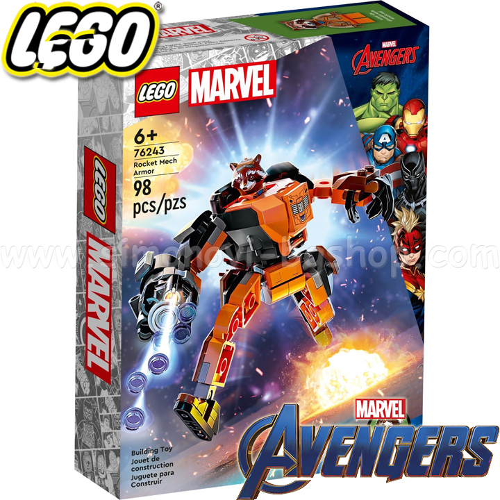 2023 Lego Super Heroes Rocket Robot Armor 76243
