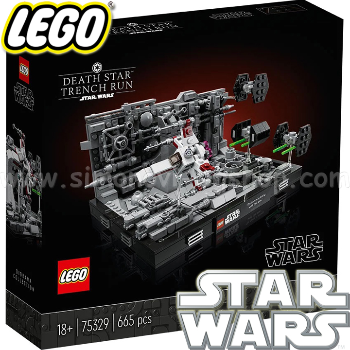2022 Lego Star Wars Diorama of the flight to the mine of Death Star 75329