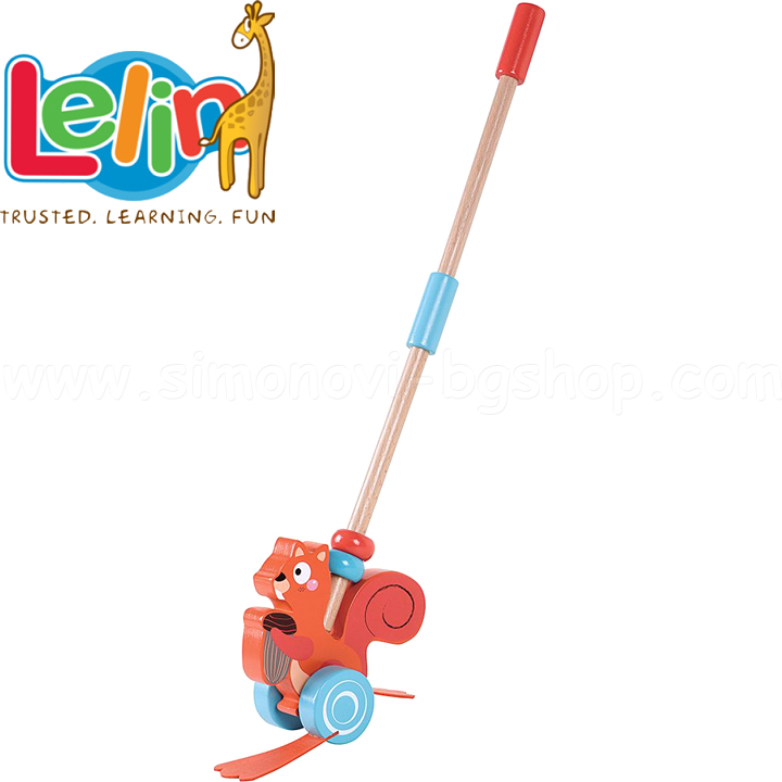 Lelin Toys Wooden toy for pushing squirrel L10240