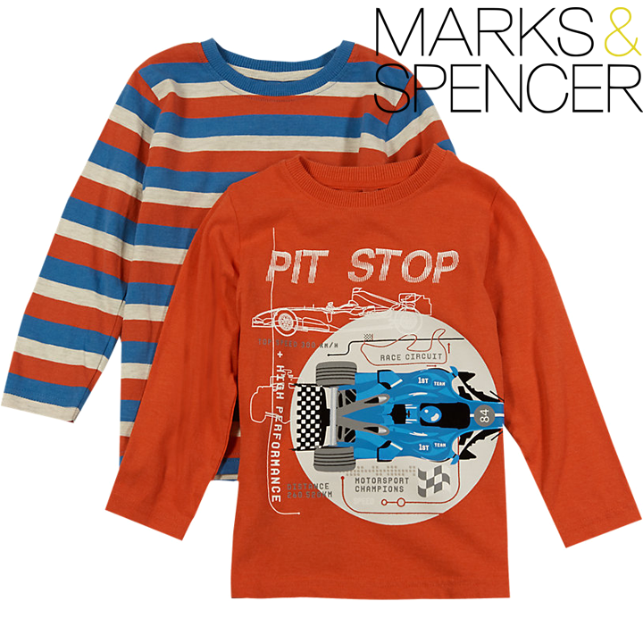Marks & Spencer Children's blouses 2 pcs. Pit Stop 2-4g.