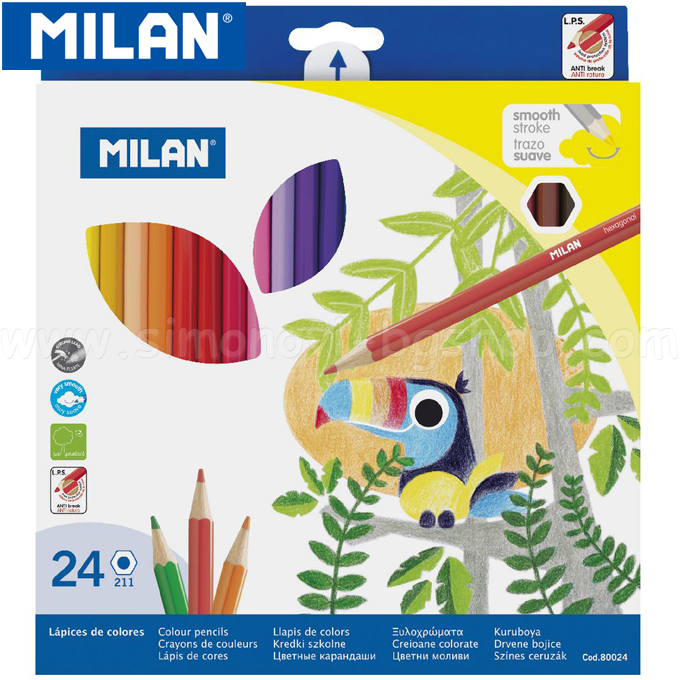 Milan - Six-color crayons 24 80024
