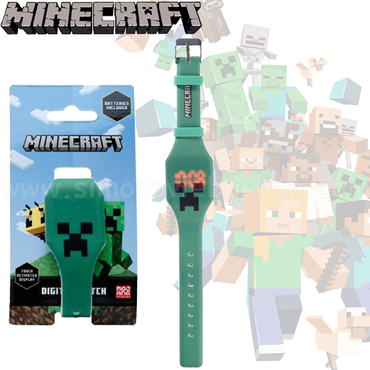 * 2023 Minecraft Silicone Digital Watch Green WATC20 Assortment