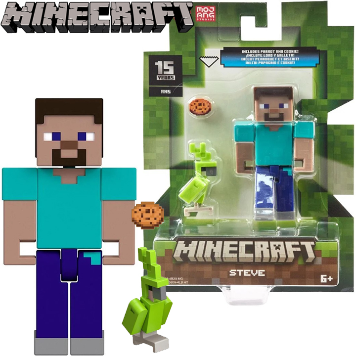 Minecraft Steve with Parrot