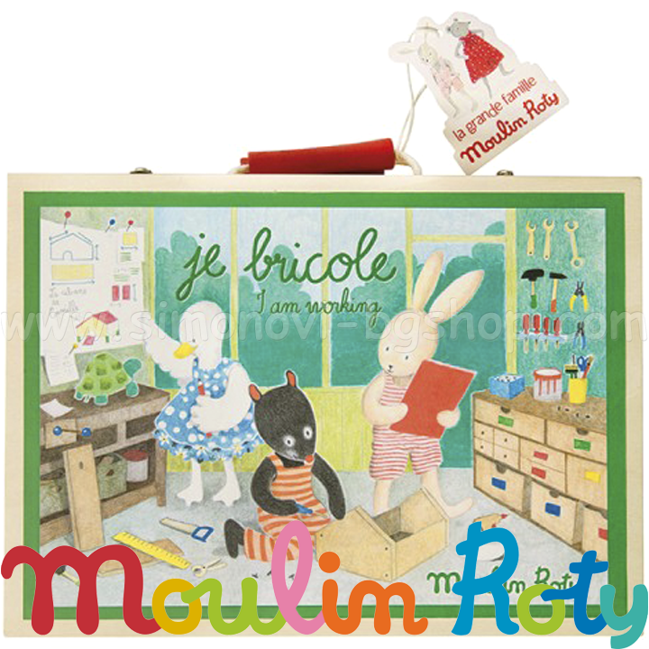 Moulin Roty Set de unelte Jucării în valiză 28 cm, 20,5 cm 632403