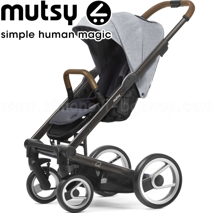 Mutsy Stroller i2 Pure Black Brown Cloud