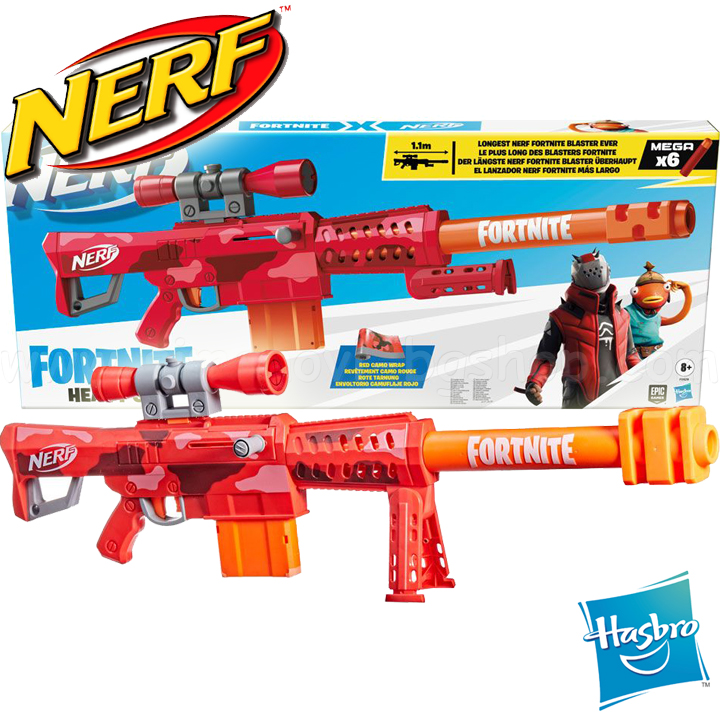Hasbro Nerf Fortnite Blaster Heavy SR with 6 mega arrows F0929