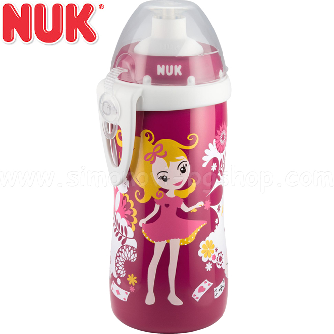 Nuk - Junior Cup 300ml bottle with valve Girl Pink