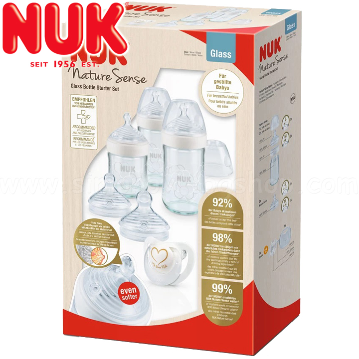 Nuk Termo Control Nature Sense Starter set of glass bottles silicone 0-6m