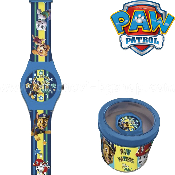 Ceas pentru copii Paw Patrol în cutie metalică PW16694